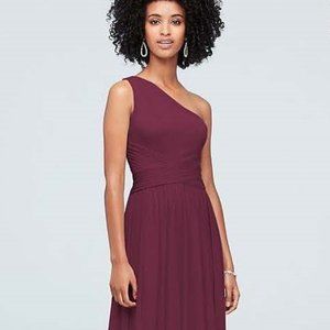 David's Bridal Wine Bridesmaid Dress 4